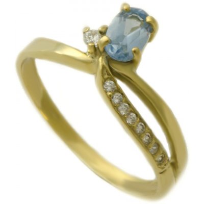 Zlatnictví Zlatíčko zlatý prsten s akvamarínem 01.378