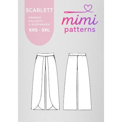 Dámský střih na kalhoty s rozparkem Scarlett, el. formát | MIMI patterns - síť XXS - 5XL (A0) profi tisk – Hledejceny.cz