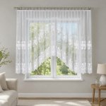 Dekorační oblouková krátká záclona na žabky JOWITA 150 bílá 400x150 cm MyBestHome – Hledejceny.cz
