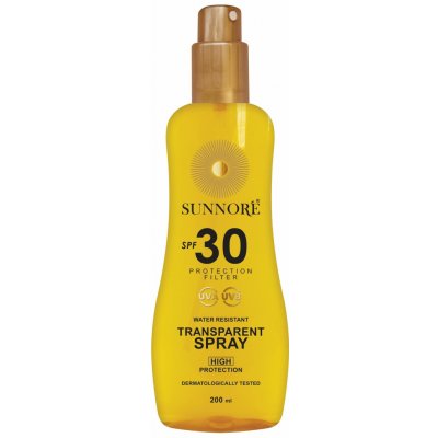 SUNNORÉ Transparent Spray SPF 30 sprej na opalování 200 ml – Sleviste.cz