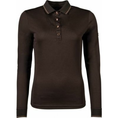 HKM Triko polo Rosegold Glamour s dlouhým rukávem dámské brown rosegold – Zboží Dáma