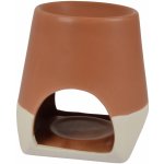 Homea Keramická aroma lampa na čajovou svíčku a vonný vosk,10,5 cm terakotová hnědá – Zboží Dáma