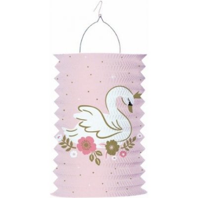 Závěsný lampion válec - bílá labuť - 28 cm – Zboží Mobilmania