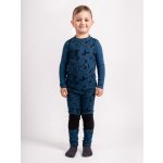 Unuo Dětské merino triko s dlouhým rukávem Nature Petrolejová Kresba – Zboží Dáma