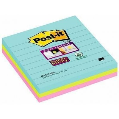 Samolepicí bloček "Super Sticky Miami", mix barev, 101 x 101 mm, 3 x 70 listů, linkovaný, – Hledejceny.cz