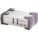 Aten CS-1732 KVM přepínač 2-port KVMP USB+PS/2, usb hub, audio, 1.2m kabely – Zboží Živě