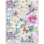 Pigna Nature Flowers kroužkový blok A4 čtverečkovaný – Zboží Živě