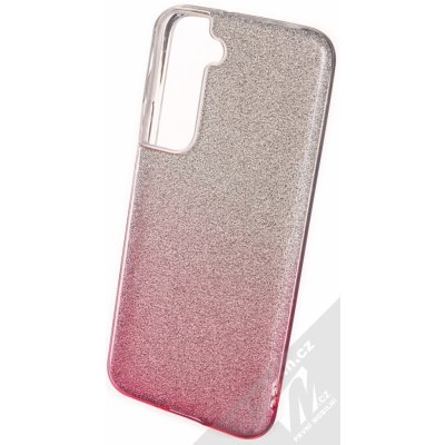 Pouzdro 1Mcz Shining Duo TPU třpytivé ochranné Samsung Galaxy S22 5G stříbrná růžové – Zboží Mobilmania
