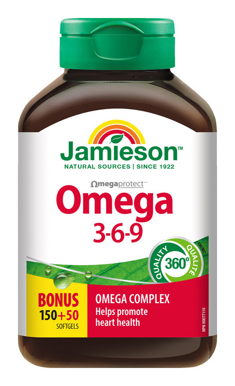 Jamieson Omega 3-6-9 1200 mg 150+50 kapslí