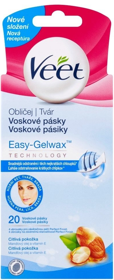 Veet voskové pásky s proužkem na obličej pro ciltivou pleť 20 ks od 119 Kč  - Heureka.cz