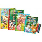 FONI Book Omalovánky+aktivity/Maľovanky+aktivity Zvířátka/zvieratká 4ks + pastelky CZ+SK verze v sáčku 21x29cm – Hledejceny.cz