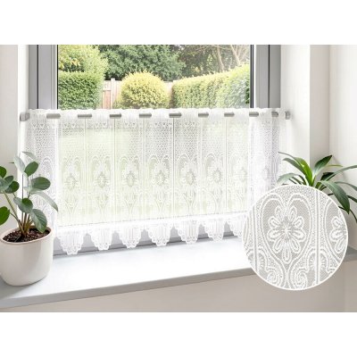 Vitrážová záclona - ornamenty s květinami - vzor 44388 – Hledejceny.cz