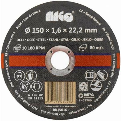 Řezný kotouč na kov 150x1,6x22,2mm [Obj. kód: RK15016] – Zboží Mobilmania