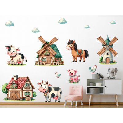 Nalepte.cz Farma samolepky na zeď arch 75 x 52 cm – Sleviste.cz