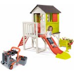 Smoby Domček na pilieroch Pilings House s 1,5 m šmykľavkou zvončekom a záhrada s pracovnou dielňou Black&Decker SM810212-E – Hledejceny.cz