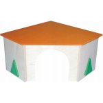 JK ANIMALS Dřevěný rohový domek pro králíky 27 x 27 x 15 cm – Hledejceny.cz