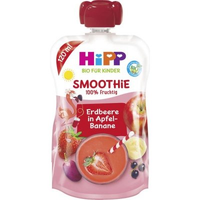 HiPP Bio pro děti jahodové Smoothie s jablky a banánem 120 ml – Sleviste.cz