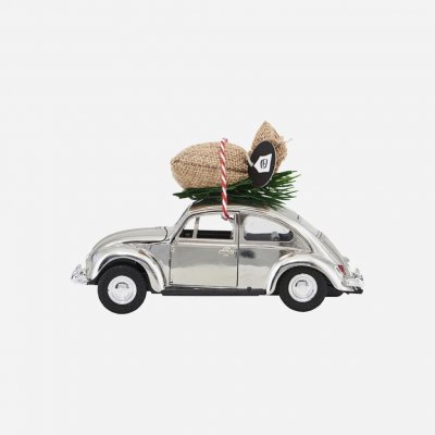 House Doctor Vánoční autíčko Xmas Car Mini Chrome stříbrná barva kov plast textil – Hledejceny.cz
