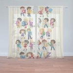 Sablio Záclony Abeceda: 2ks 150x250cm – Hledejceny.cz