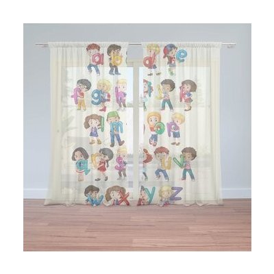 Sablio Záclony Abeceda: 2ks 150x250cm – Hledejceny.cz