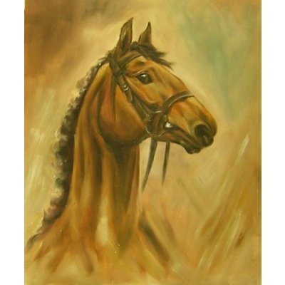 Obraz - Hnědý kůň 120 cm x 100 cm – Zboží Mobilmania