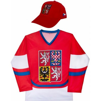 SportDres Hokejový fanouškovský set Česko červený státní znak + červená kšiltovka – Hledejceny.cz