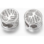 Mosazný korálek s kubickými zirkony - strom života - 8 x 5 mm - 1 ks – Sleviste.cz