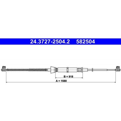 Tažné lanko, parkovací brzdy ATE 24.3727-2504 (AT 582504) | Zboží Auto