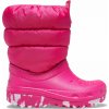 Dětské sněhule Crocs CLASSIC NEO PUFF BOOT K Dětské Zimní boty 207684 6X0 Růžový