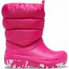 Dětské sněhule Crocs CLASSIC NEO PUFF BOOT K dětské Zimní boty 207684 6X0 Růžový