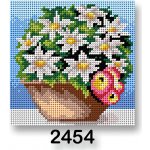 VTC Vyšívací předloha 70244 2454 květiny 10 na modré 15x15cm – Zboží Dáma