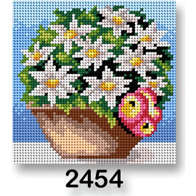 VTC Vyšívací předloha 70244 2454 květiny 10 na modré 15x15cm – Zboží Dáma