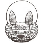 Hnědý drátěný dekorační košík králík Bunny Ø 20*12 cm – Zboží Dáma