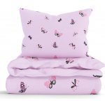 MKLuzkoviny.cz bavlna povlečení Renforcé do postýlky Motýlci růžové 100 x 135 cm 40 x 60 cm – Zboží Dáma