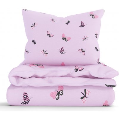 MKLuzkoviny.cz bavlna povlečení Renforcé do postýlky Motýlci růžové 100 x 135 cm 40 x 60 cm – Zboží Dáma