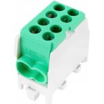 ELEMAN Svorkovnice rozbočovací HLAK 25 1/2 M2, 80A, 1pól., IP20, zelená, DIN 6513 – HobbyKompas.cz