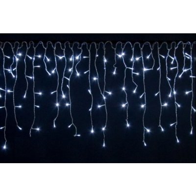 LUMA LED Vánoční světelný déšť se zábleskem 210 LED 5m napájecí kabel 5m studená bílá s časovačem