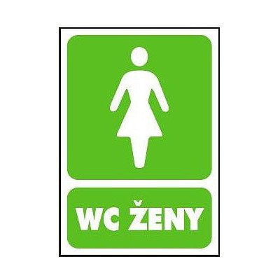 WC ŽENY 105x148mm samolepka – Sleviste.cz