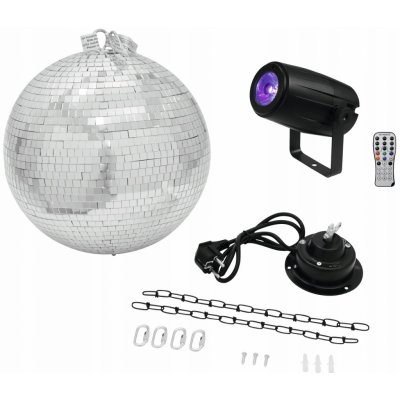 Eurolite Set zrcadlová koule 30cm s LED RGB spot IR – Zboží Mobilmania