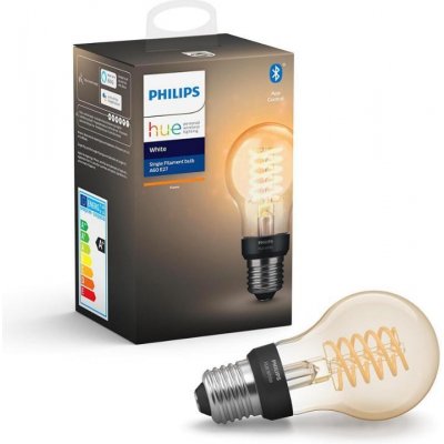 Philips HUE WHITE LED filam.bulb A60 7.2W/NIL E27 2100K 580lm Dim 15Y – Zboží Mobilmania