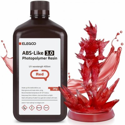 Elegoo ABS-like Resin V3.0 2KG Red 50.103.0150 – Zboží Živě