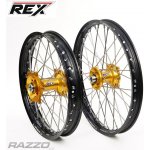 MX sada kol REX Wheels Suzuki RMZ450 - RexFelgen Blk 21x1,6 + 19x2,15 / Gold Hub – Hledejceny.cz