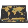 KIK Stírací mapa světa Deluxe 42x30cm zlatá