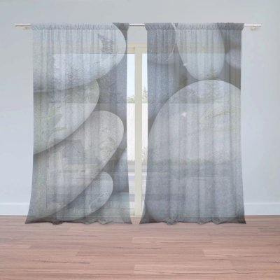 Záclony Černé kameny: 2 ks - 150x250 cm - Sablio – Hledejceny.cz
