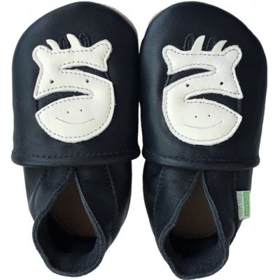 Hopi Hop Barefoot kožené capáčky ZEBRA černý podklad – Zboží Dáma