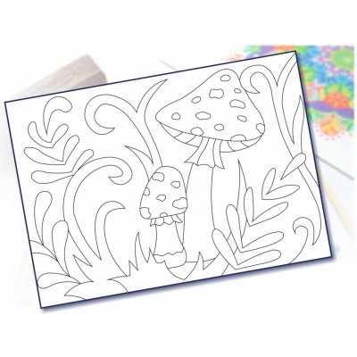 Radost v písku Šablona na pískování muchomůrky A5 148 x 210 mm – Zboží Dáma