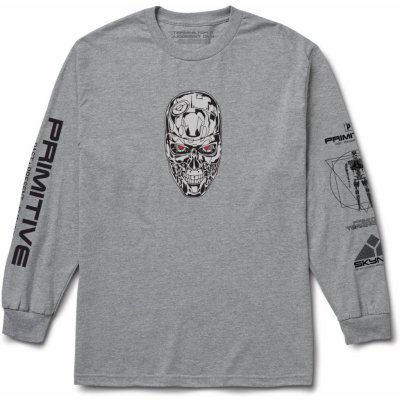 Primitive TERMINATOR SKYNET LS TEE Grey Heather – Zboží Mobilmania