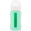 Láhev a nápitka EcoViking Kojenecké láhev skleněná široká silikonový obal zelený mátový 240ml