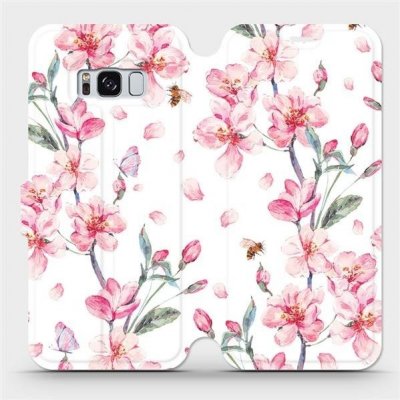 Pouzdro Mobiwear parádní flip Samsung Galaxy S8 - M124S Růžové květy