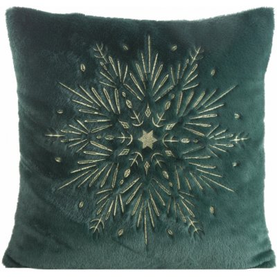 EUROFIRANY CHLUPATÝ VÁNOČNÍ SNOWFLAKE 45 x 45 CM ZELENÁ – Sleviste.cz